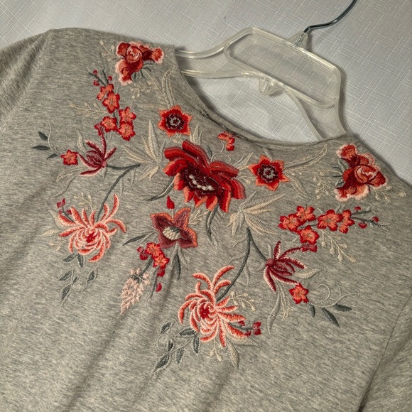 Johnny Was Tayshia Pleat Front V Neck T Embroidered Shirt Size S - Picture 3 of 6